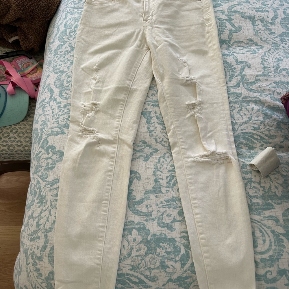 Madewell Distressed skinny White Jeans